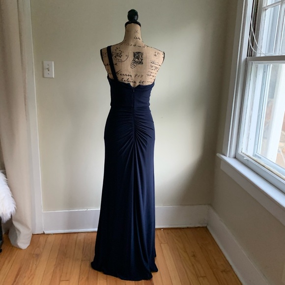 Xscape blue one shoulder dress size 4 - Picture 13 of 16